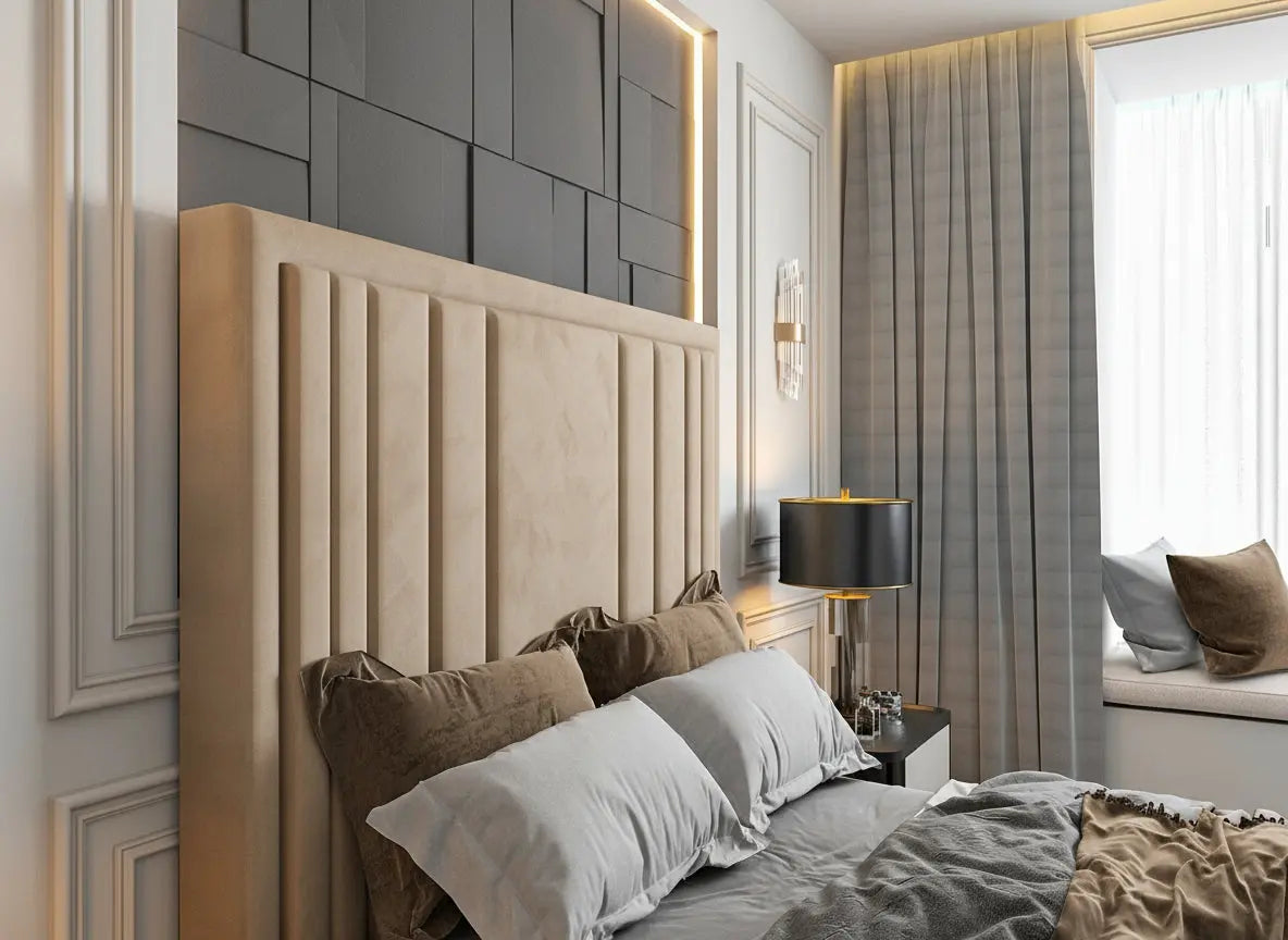 Riva Upholstered Soft Velvet Phonematic Tv Bespoke Bed Frame