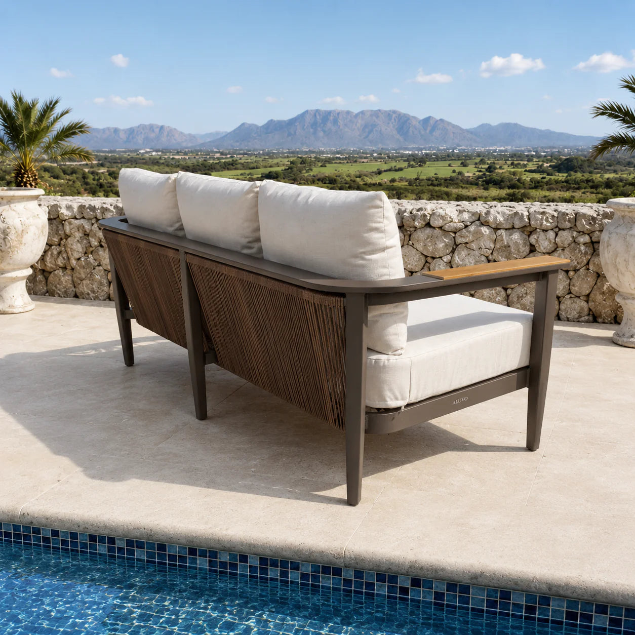 ALUXO® Hemera Outdoor Range - Wood - 5 Seater Lounge Set Livara Interiors