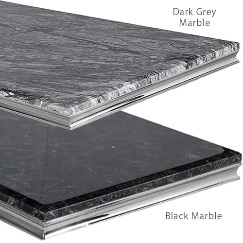 Arianna Marble Dining Table – 1.5m & 1.8m, Stainless Steel Base
