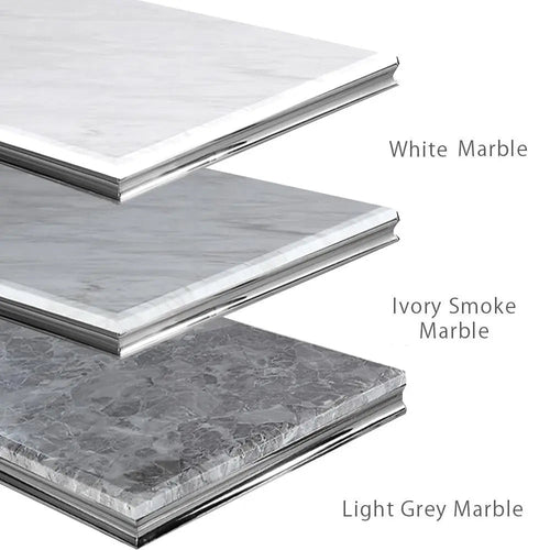 Arianna Marble Dining Table – 1.5m & 1.8m, Stainless Steel Base