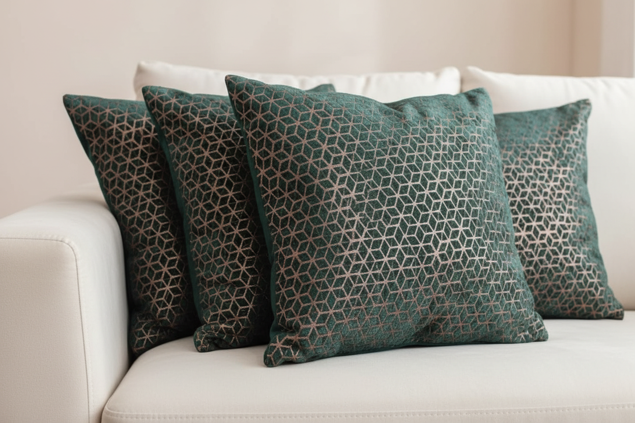 Petra Green Cushion Livara Interiors