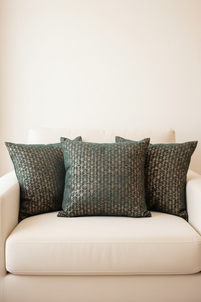 Petra Green Cushion Livara Interiors