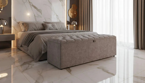 Crushed Velvet Ottoman Blanket Box