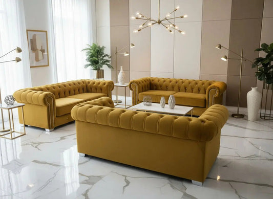 Rockingham Chesterfield Velvet Sofa Range – Bespoke Luxury