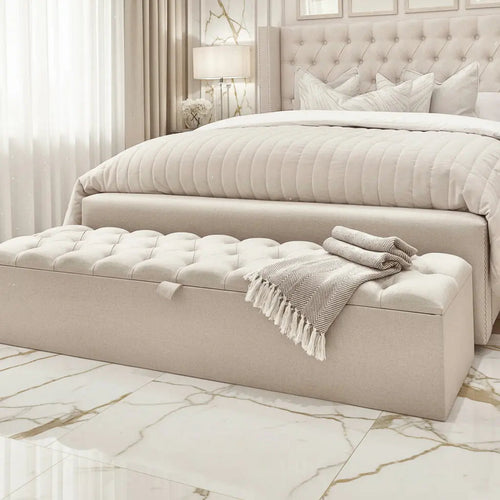 Crushed Velvet Ottoman Blanket Box