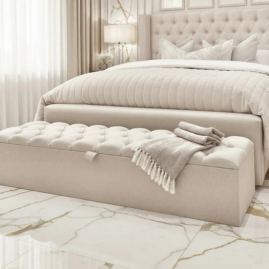Crushed Velvet Ottoman Blanket Box