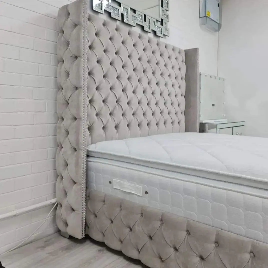 Kalahari Chesterfield Bed in Plush Velvet – Bespoke Handcrafted Design