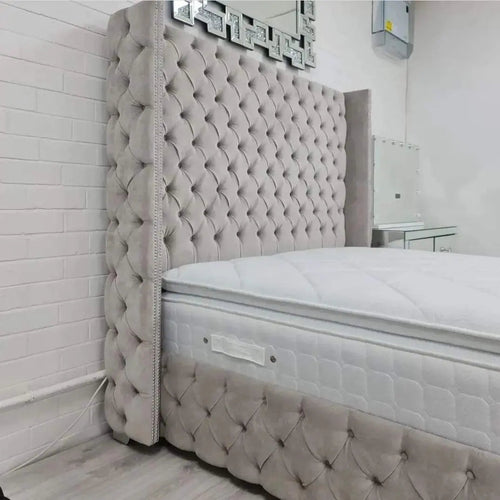 Kalahari Chesterfield Bed in Plush Velvet – Bespoke Handcrafted Design