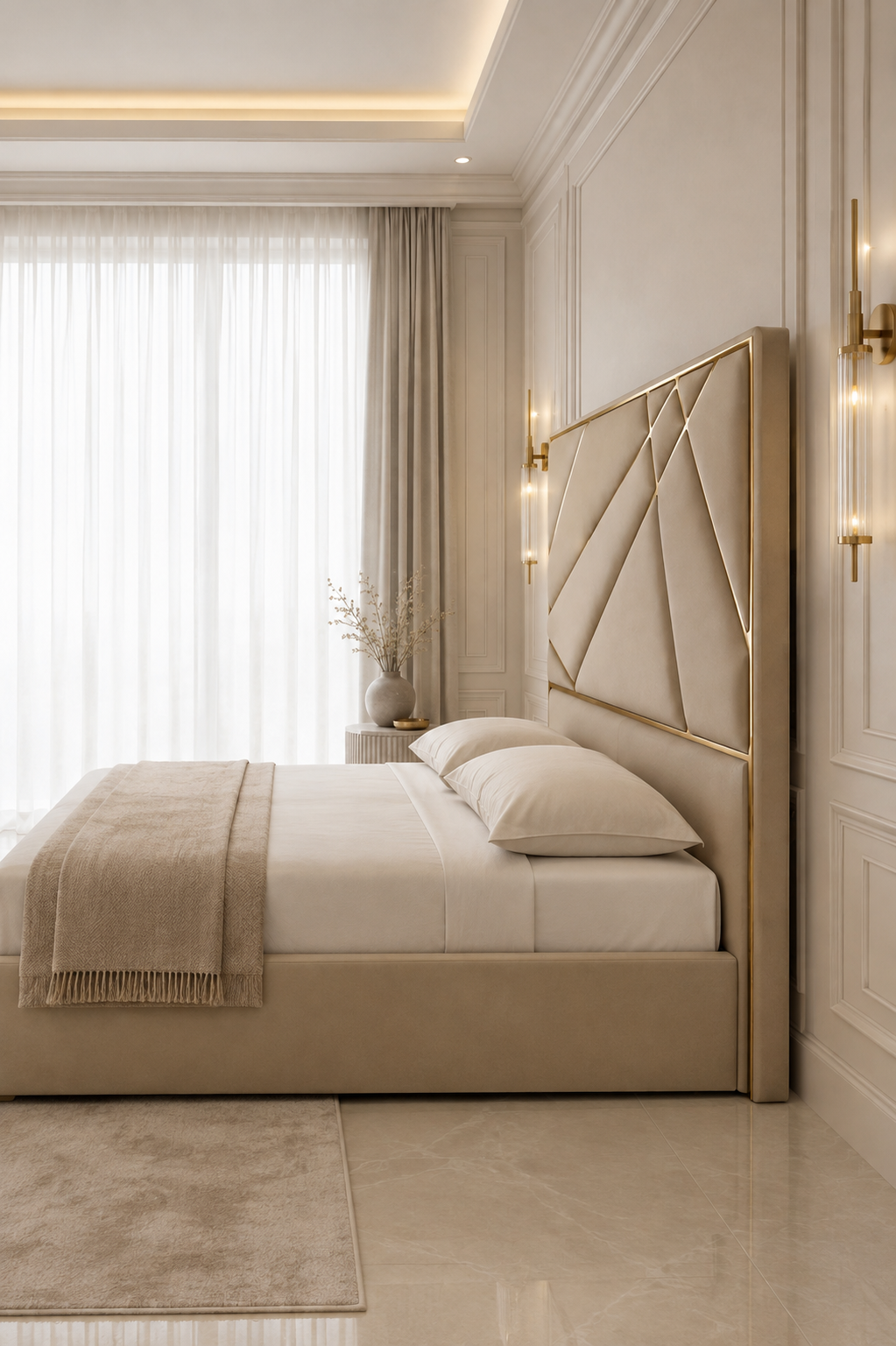 Helix Velvet Bedframe Livara Interiors