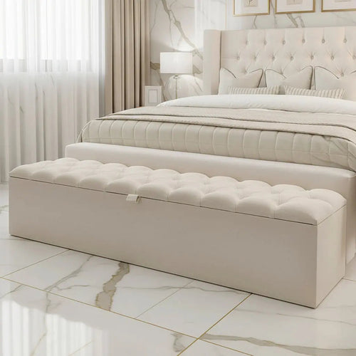 Crushed Velvet Ottoman Blanket Box