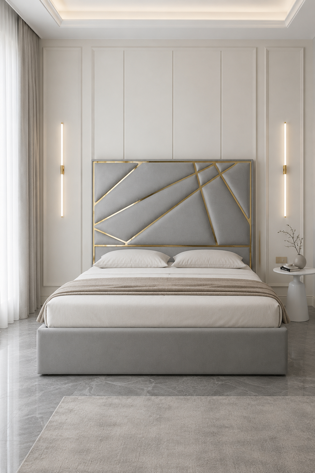Helix Velvet Bedframe Livara Interiors