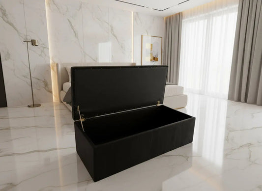 Crushed Velvet Ottoman Blanket Box