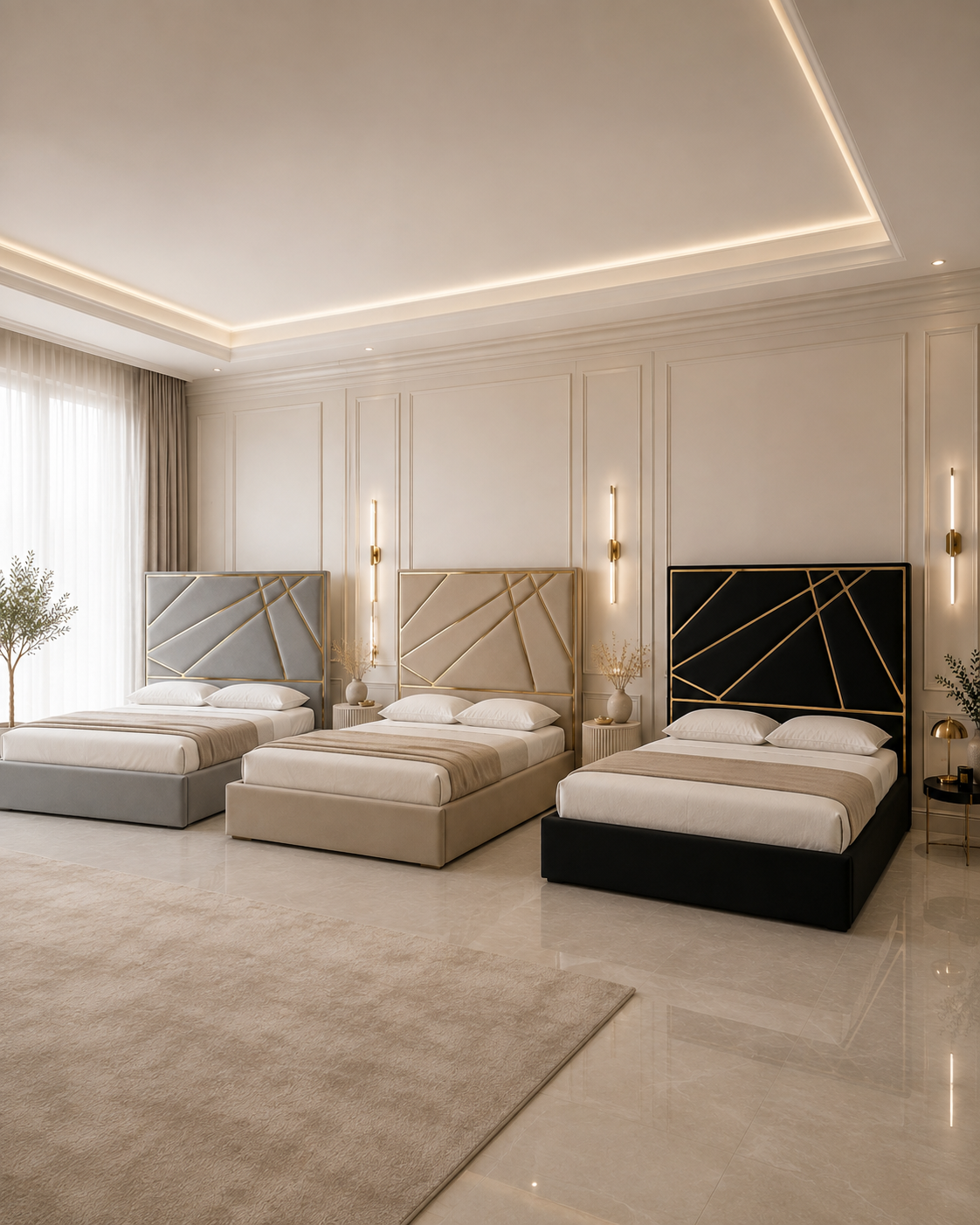 Helix Velvet Bedframe Livara Interiors
