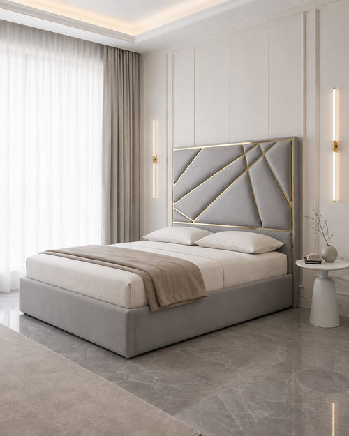 Helix Velvet Bedframe Livara Interiors