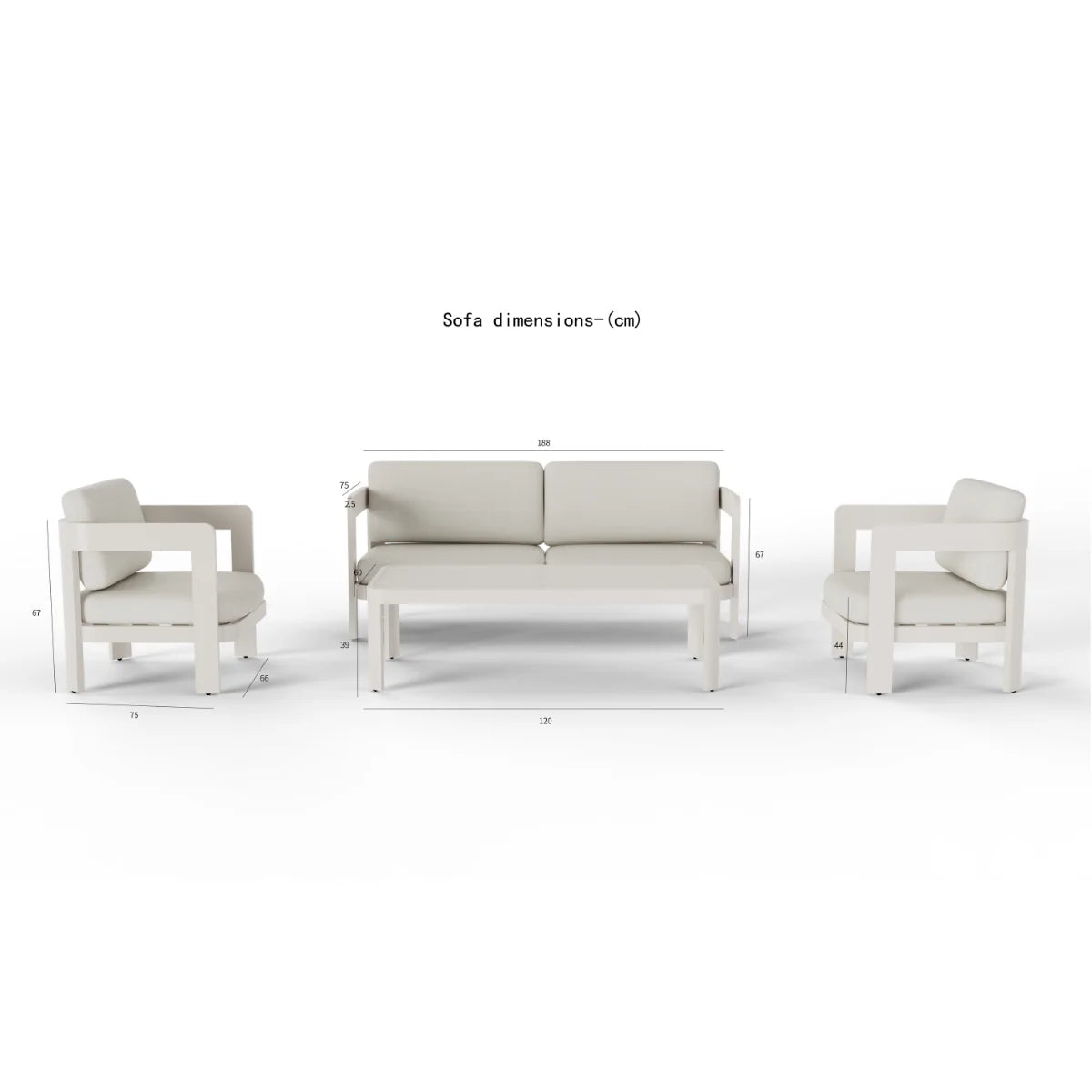 ALUXO® Sofia Outdoor Range - 4 Seater Lounge Set Livara Interiors