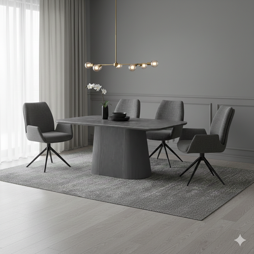 Davos Grey Oval Ceramic Dining Table 180cm | Modern Contemporary Dining