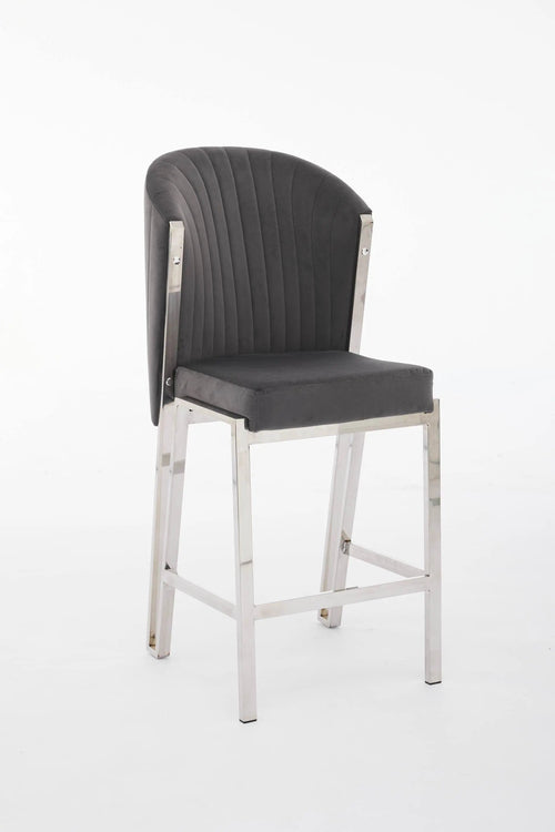 Fabio Shimmer Fabric Chrome Metal Plating Barstool