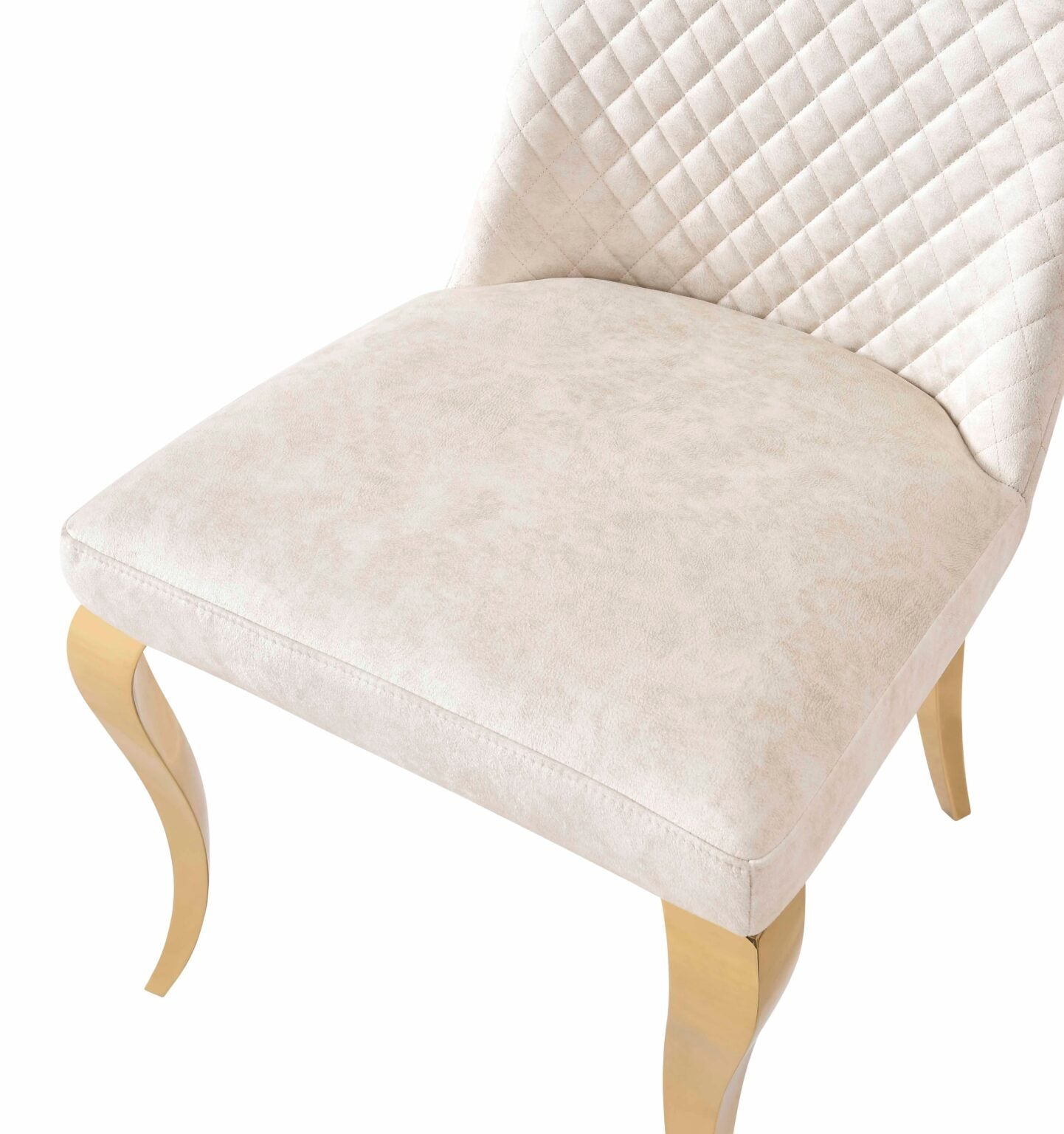 Set of 2 Roxby Cream & Gold Dining Chairs – Elegant Modern Seating